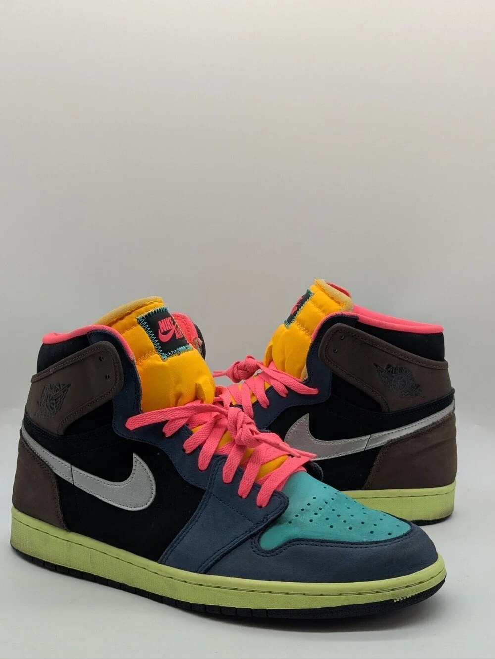 Jordan 1 Retro High OG Tokyo Bio Hack Black Green Colorblock Shoes 555088-201
